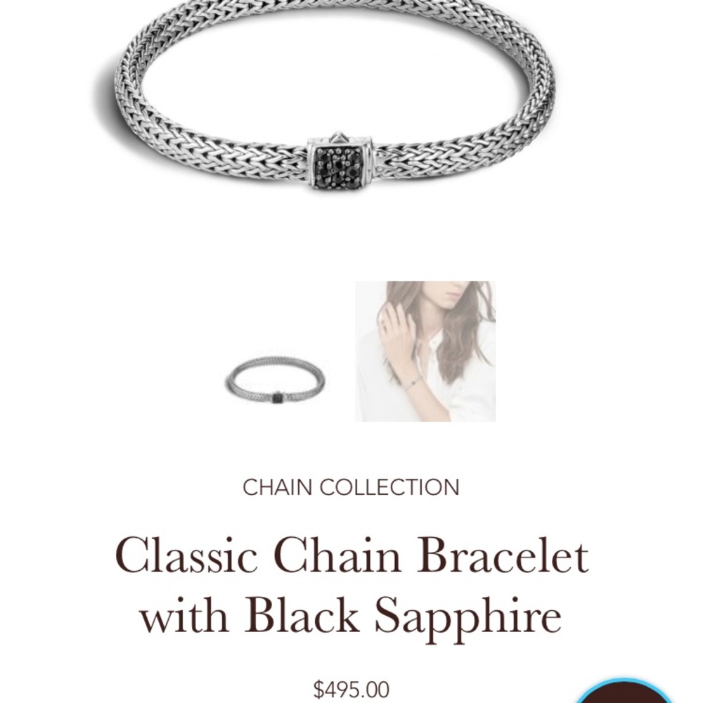 John Hardy classic chain bracelet black sapphire.